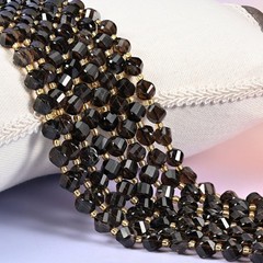 Smoky Quartz Faceted Spiral Twist Beads: Size 8mm 10mm, Jewelry Making
