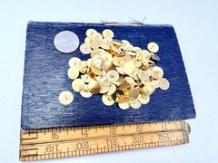 Appx 100 New Old Stock Gold Plated Button Back Findings 12mm Glue On Converter