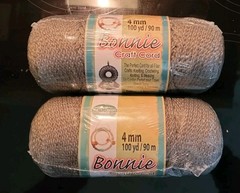 (2) Bonnie Macramé Craft Cord 4mm – 100 yards Smoke Gray MADE IN THE USA New