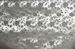 Silver Jacquard fabric Satin Floral drapery tablecloth 58″ wide