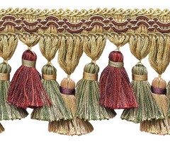 DÉCOPRO 3 3/4″ Long Tassel Fringe Trim, Cherry Grove Beige [27 Yards]