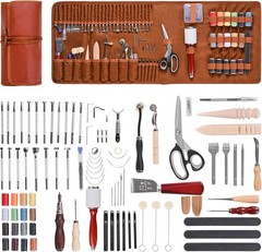 VEVOR Leather Working Tools Kit 92PC Engraving Punching Stamping Sewing w/ Case