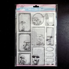VINTAGE MUSHROOM LABELS Globleland Clear Stamps Botanical Journaling Garden b290