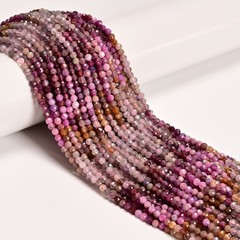 Natural Gradient Multi-color Spinel Faceted Round Beads Size 3mm 15.5” Strand