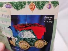 LeeWards CHRISTMAS CAR Auto Vehicle Vtg Sequin Bead Pinning DIY Ornament Kit