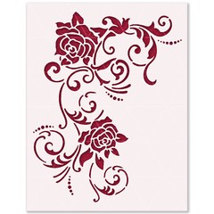 Roses Flowers Stencil – Floral, Garden, Romantic, Vintage, Botanical, Craft Art