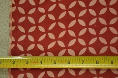 18″ Long x 46″ Wide, Light-Peach Geometric on Rust Quilt Fabric, C2350
