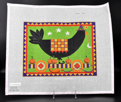 Melissa Shirley Needlepoint Canvas Halloween Crow NEEDLE NOOK 13×9 NEW