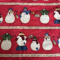 Warmth & Coolness Folk Country Snowman Border Stripe Lori Gardner 2.6 Yards