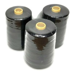 3 pcs .All Purpose Polyester Sewing Thread, 10,000 yards Each, Tex 27, Black