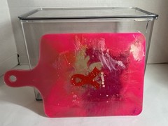 HANDCRAFTED PINK GLITTER BREAST CANCER AWARENESS HEAVY RESIN PADDLE (MANY USES)