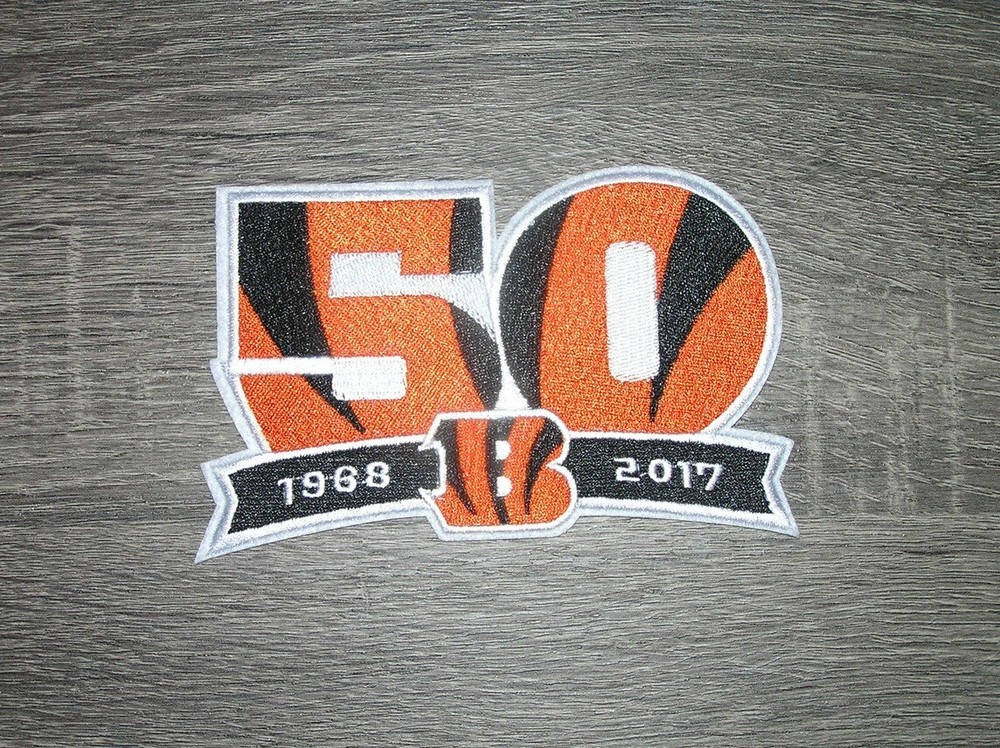 Cincinnati Bengals 50th Anniversary Season Embroidered Iron On Patch 5.5″ x 3.5″