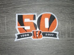 Cincinnati Bengals 50th Anniversary Season Embroidered Iron On Patch 5.5″ x 3.5″