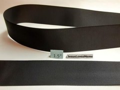 Grosgrain Ribbon 1.5 Inch Solid Black Color Double Sided Hair Bow Craft Supplies