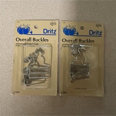 Dritz Overall Buckles Metal 1 in Square Rectangle 2 Sets Sewing Hardware