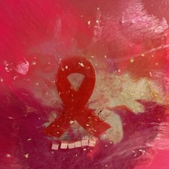 HANDCRAFTED PINK GLITTER BREAST CANCER AWARENESS HEAVY RESIN PADDLE (MANY USES)