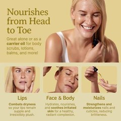 Organic Cold-Pressed Golden Jojoba Oil 100% Pure Skin Hair Face Moisturizer