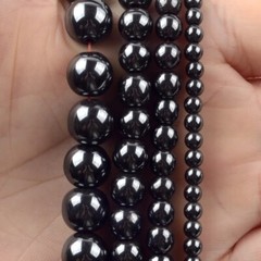Natural Black Agate Gemstone Round Beads For Jewelry Making 15” 4mm