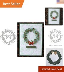 Elegant Holly Leaves Wreath Metal Cutting Die for Scrapbooking & Cardmaking