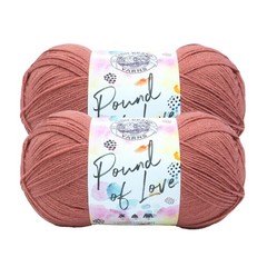 (2 Skeins) Lion Brand Yarn 550-134A Pound of Love Acrylic Yarn, Terracotta