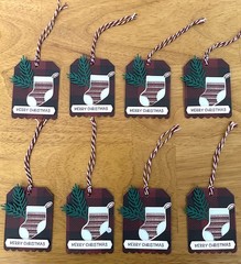 Stampin’ Up! Merry Christmas Handmade Gift Tags, Set of 8, Stocking, Greenery