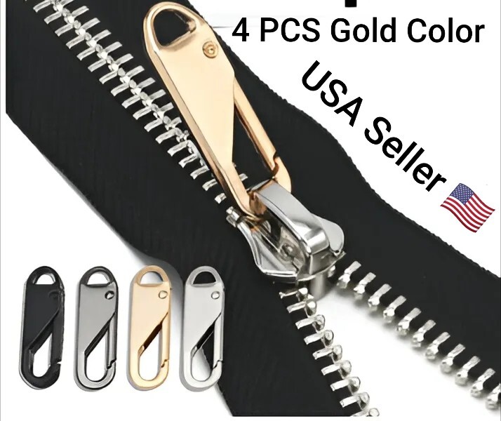 4PCS Zipper Slider Puller Instant Zipper Repair Kit Replacement Broken Buckle