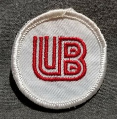 LMH Patch Badge UB Red on White Outline Letters 2″