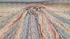 Rayon Challis Ikat Lavender Pink Off White Crepe Rayon Fabric By The Yard Soft