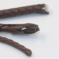 2026 1m Brown Genuine Braided Leather Cord 3–5 mm for DIY Bracelet Jewelry🧵
