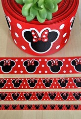 3/8, 5/8, 7/8, 1.5 & 3″ (1 YD) Minnie Mouse Grosgrain Ribbon Disney Polka Dots