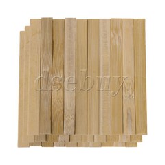30x Natural Bamboo Wood Wooden Strips for DIY Woodcraft Wooden Color 100mm
