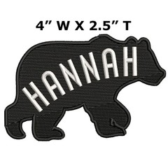 Bear Patch Custom YOUR NAME Personalized Name Tag Embroidered Iron-on Applique