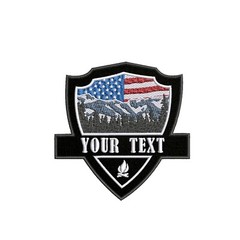 CUSTOM YOUR NAME Personalized USA Flag Patch Mountain Campfire Embroidered Iron