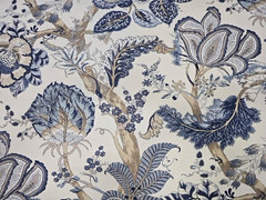 Thibaut – Kalamkari / Color Blue & White – 5.25 yards