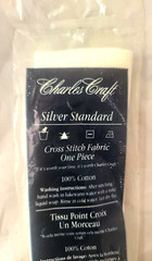 Charles Craft Silver Standard 18 ct Cross Stitch Fabric 15×18” White