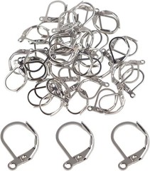 50 Pcs Leverback Earring Hooks Lever Back Earrings Hooks for Jewelry Making
