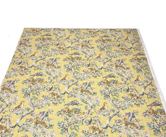 P KAUFMANN LAZY DAYS GOLD YELLOW LEOPARD TOILE COTTON TWILL FABRIC BY YARD 54″W
