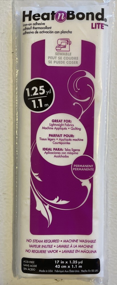 1.1m of Heat N Bond Lite Iron-On Adhesive Quilting Fabrics Therm O Web