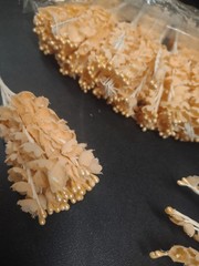 144 Pieces Vintage Silk Lily Of The Valley Millinery Flowers w/Pearl Buds, Peach