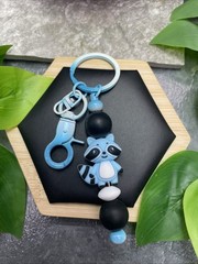 6” Silicone Bead Keychain Backpack Zipper Pull New Free Ship D1450 Raccoon