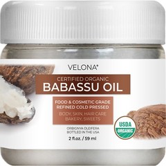 Velona Babassu Oil USDA Certified Organic 2 Fl Oz Food, Cosmetic Grade