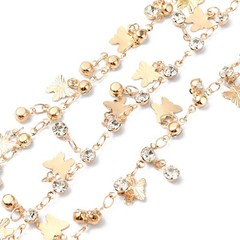 5m Gold Jewelry Making Chain Dangle Butterfly Charms w/ Spool for Jewelry Supply