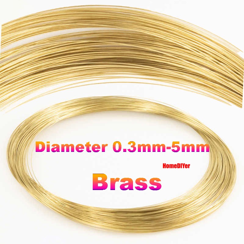 Brass Wires H62 Copper Wire Meatal Round Solid Bare DIY Craft Diameter 0.3mm-5mm