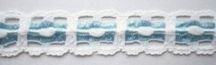 10 Yds. Antique White/Baby Blue 1″ Nylon Lace L-65