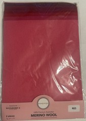Sue Spargo Merino Wool Fabric Pack – RED – 1/32 – 9″x 7″ – 6 pieces