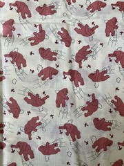 Vintage Pink King Kong on Empire State Building Fabric 2 1/2 yards Unbranded