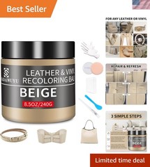Leather Recoloring Balm,8.5oz Leather Color Restorer,Beige Leather Repair kit…