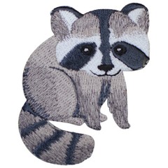 Raccoon Applique Patch – Nocturnal Mammal, Animal Badge 2.5″ (Iron on)