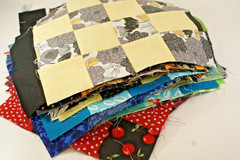QB17 – Lot of 48 Contemporary Quilt Blocks, 16 Patch 8.5 X 8.5 inches