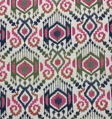 BALLARD DESIGN BENJAMINA MULTI InsideOut® GEOMETRIC IKAT FABRIC 1.1 YARDS 57″W